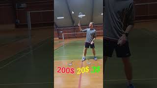 Cheap VS Expensive Badminton Racket on a backhand clear [upl. by Anes]