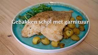 Schol met gebakken minikrieltjes en salade [upl. by Akilaz]