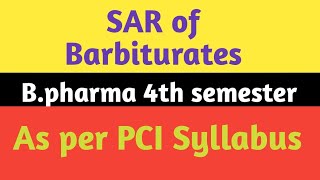 SAR of Barbiturates Barbituric acid medicinal chemistry  bpharma 4th semesters [upl. by Jacquie614]