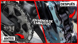 ✅CÓMO DESENGRASAR Y LUBRICAR la CADENA de tu MOTO en MENOS de 5 MINUTOS🏍️ [upl. by Lyndon]