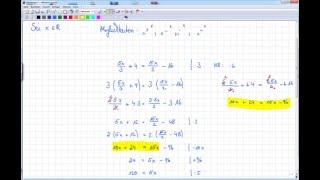 Mathe Gleichungen Lösen 2 Linear mit Brüchen [upl. by Adnilra]