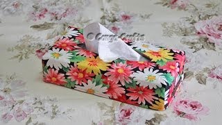 49  DIY Wendehülle für Tücherbox Kosmetiktücherbox  Hülle reversible Cover tissue box sewing [upl. by Lahcim]