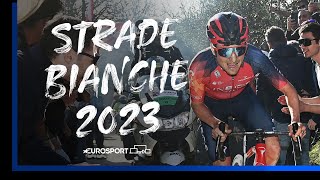 The History Making Push To The Finish Line  Strade Bianche 2023  Eurosport [upl. by Yasmeen517]