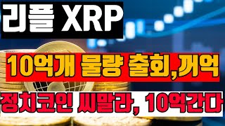 리플 10억개 물량 출회 정치코인 씨말랐다 1천만원 10억간다 리플 XRP [upl. by Adialeda]