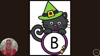 Learn Uppercase Letters with Black Cat Flashcards  Fun Halloween Alphabet for Kids [upl. by Elmina]