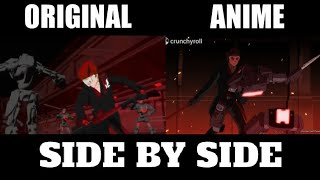 RWBY Black Trailer Original Vs Anime Comparison reupload [upl. by Osterhus]