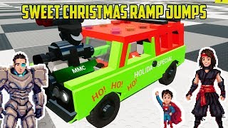 Cars for Kids  BRICK RIGS MAYHEM WITH CHRISTMAS CARS AND FIRETRUCKS AND TANKS [upl. by Nac]