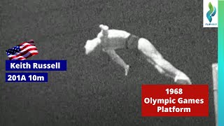 1968 Keith Russell  Team USA  201A  Platform Diving  Olympic Games [upl. by Anos445]