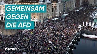 Hunderttausende protestieren bundesweit gegen rechts [upl. by Swetlana66]