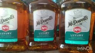 McDowells no1 luxury whisky180mlnew price 190Alcohol 428West Bangal india 2024 [upl. by Eilyr]