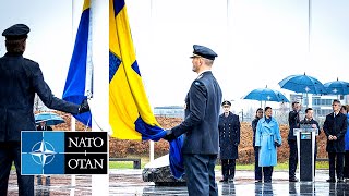 Ceremony to mark 🇸🇪 Swedens accession to NATO 11 MAR 2024 [upl. by Yasdnil410]