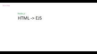 Nodejs  Expressjs  EJS Intro [upl. by Sanferd]