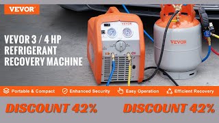 VEVOR 34 HP Refrigerant Recovery Machine  Portable AC Recovery Machine with HighPressure Protecti [upl. by Aliahkim]