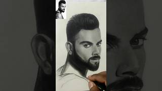 Virat kohli portrait drawingsubscribe pencilsketchtutorialforbeginners art [upl. by Refotsirc]