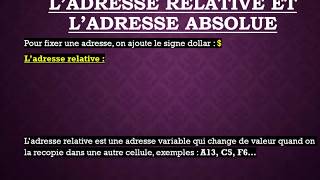 Adresse relative et Adresse absolue Microsoft Excel [upl. by Pallas]