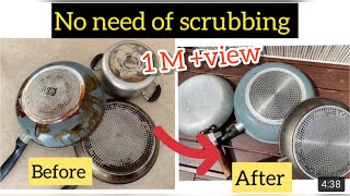 How to Clean burnt pans and pots Just in 5 minutes 100 guaranteed [upl. by Alahc330]