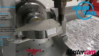 Roeders MasterCam Union Tool challenge on 5 axis CNC Machine in Aluminum 34365 AlZnMgCu15 [upl. by Inalial]