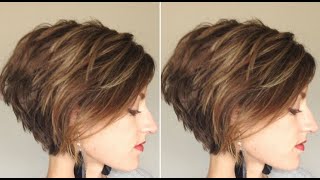 Pixie bob haircut step by step  Layered bob cut  Textured bob haircut [upl. by Geaghan]