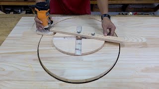 Awesome woodworking tools tips and tricks DIY Router JIG For Oval Cutting Techniques [upl. by Eirelav]