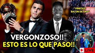 🚨Así FUE el INCOMODO MOMENTO en la PREMIACIÓN del BALÓN de ORO GRITOS de quotVINICIUS BALÓN DE OROquot [upl. by Yanetruoc]