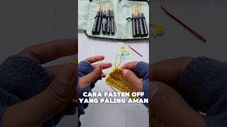 HOW TO FASTEN OFF crochet rajut crochettutorial crochettips crocheting learntocrochet fyp [upl. by Airetnahs849]