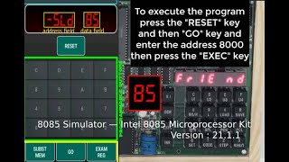 Demonstration of the 8085 Simulator Android App developed by SC LAb [upl. by Euv]