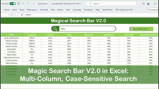 New Excel Magic Search V20 CaseSensitive MultiColumn Search [upl. by Pinkerton340]