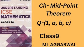 MidPoint Theorem class 9ml aggarwal ex 11Q1 [upl. by Atal]