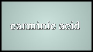 Carminic acid Meaning [upl. by Yeldnarb]