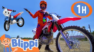 Blippi Explores a Motorcycle  1 HOUR BEST OF BLIPPI  Educational Videos for Kids  Blippi Toys [upl. by Novj37]