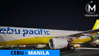 Cebu Pacific Flight Experience 5J 580 Cebu to Manila [upl. by Enelyam873]