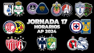 HORARIOS CANALES Y FECHAS DONDE VER LA JORNADA 17  LIGA MX APERTURA 2024 [upl. by Quintessa521]