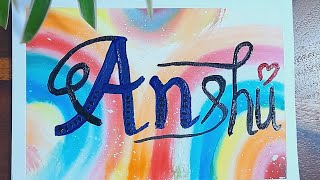 Amazing nameart painting with acrylic colours calligraphy easy acrylic paintingnew ideas [upl. by Nosduj]