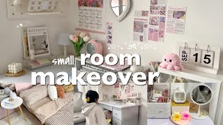 aesthetic room makeover 🌸 korean amp pinterest inspired new desk setup shopee finds coquette  tour [upl. by Alraep]