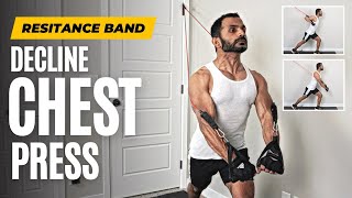 How To Do Decline Chest Press With Resistance Band  Lower Chest Workout  Fitness My Life [upl. by Eigriv]