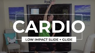 CARDIO Slide  Glide Low Impact Moderate Intensity LISS Calm Quiet Cardio plus Core Workout [upl. by Enived]