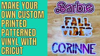 Making your own custom patterned vinyl on Canva for Cricut  Offset decal cuts [upl. by Alanson]