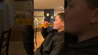 Kid pretends to drink beer in pub It’s Apple juice [upl. by Nairot]