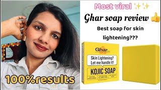 Most viral Ghar soap KOJIC SOAP Review Best soap for skin lightening 100 results in just 1 use [upl. by Brigg]