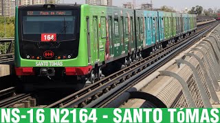 Metro De Santiago  NS16 N2164 con publicidad quotUniversidad Santo Tómasquot [upl. by Nuahsyt]