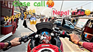 Nepal 🇳🇵 ride hyper nepal ride 🥵😱close cut gone wrong 😑 rs exhaust 😱🥵xmr exhaust sound😱🥵 [upl. by Hildagarde]