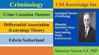 Learning Theory  Differential Association Theory  Edwin Sutherland [upl. by Maryjo]