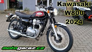 New Kawasaki W800 MY2024 Metallic Diablo Black Model 2024 4K [upl. by Elleirua]