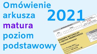 Matura niemiecki 2021 poziom podstawowy Jak wygląda arkusz maturalny Omówienie zestawu 2021 [upl. by Kilah67]