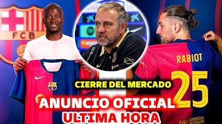 🚨CIERRE DEL MERCADO BARCELONA CIERRA FICHAJE OFICIAL  RABIOT GRATIS AL BARCELONA  PEREIRA LLEGADA [upl. by Ecyak]