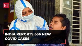 India reports 636 new Covid cases 3 deaths in 24 hours active caseload at 4394 [upl. by Nodrog]