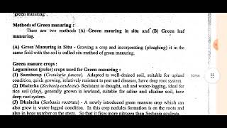 Green ManuringGreen Leaf Manuring  Procedure Advantages amp Disadvantages  SSAC Hindi Explanation [upl. by Nosle]