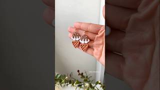 Icecream polymer clay earrings tutorial shortsviralvideodiy trendingpolymerclay [upl. by Eenel]