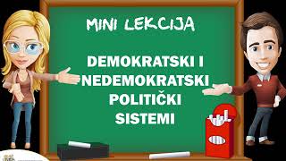 SŠ Mini lekcija  Demokratski i nedemokratski politički sistemi [upl. by Yrallih]