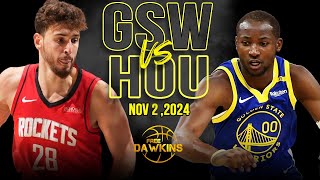 Golden State Warriors vs Houston Rockets Full Game Highlights  Nov 2 2024  FreeDawkins [upl. by Kanor]